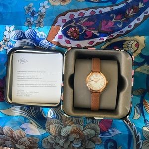 Leather Fossil Watch 💙🦋